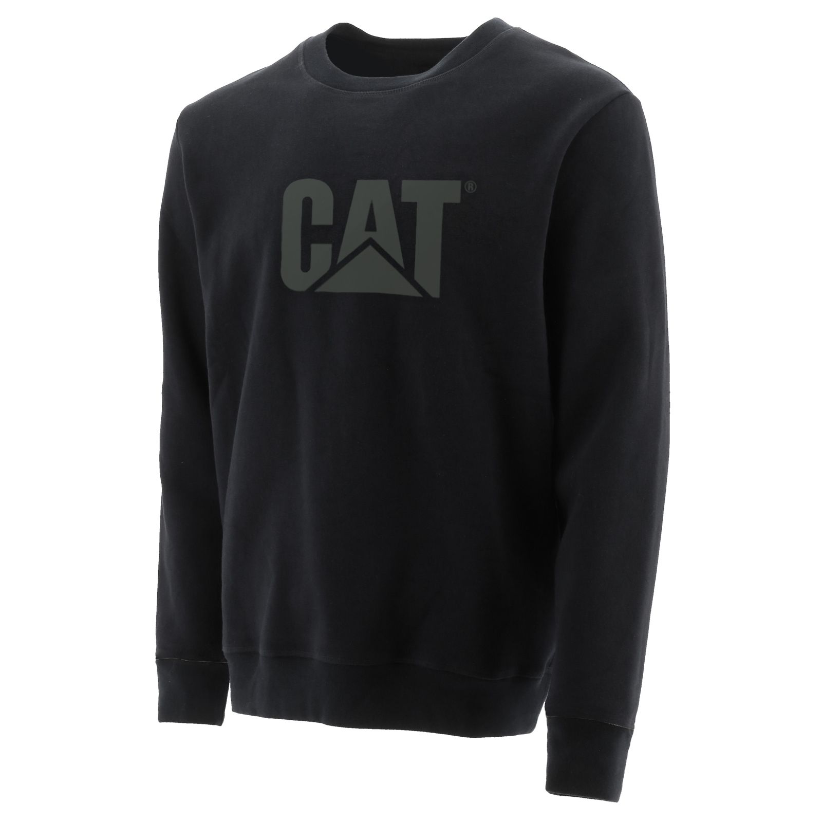 Men's Caterpillar Trademark Logo Crewneck Sweatshirts Black Ireland NMCO08526